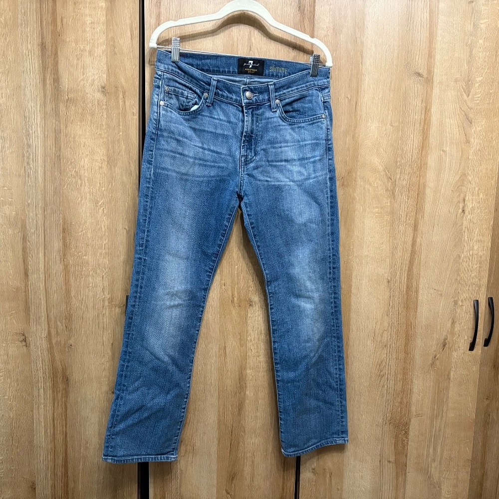 7 For All Mankind Slimmy Foolproof Light Blue Denim Jeans Size 30